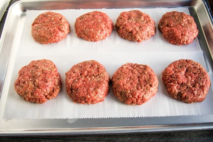 beef burgers in patties