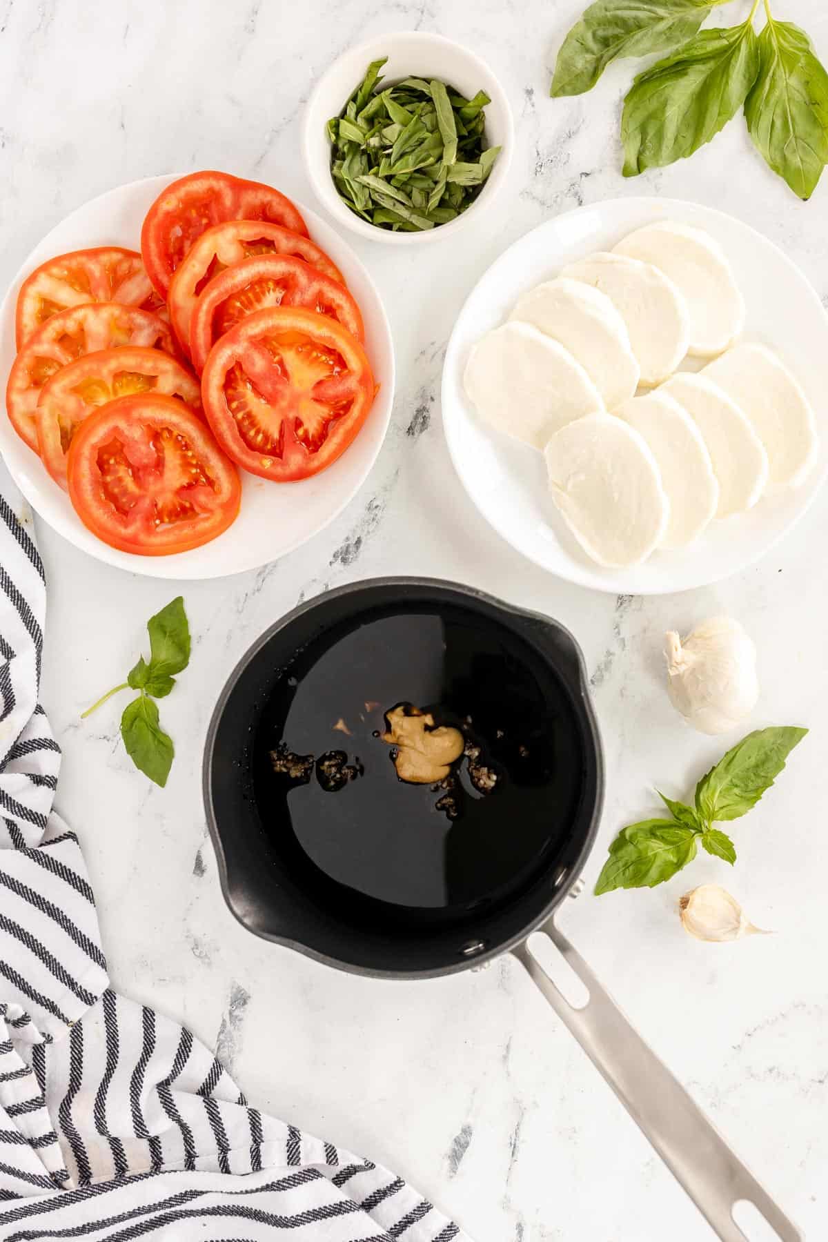 black saucepan with glaze ingredients in it