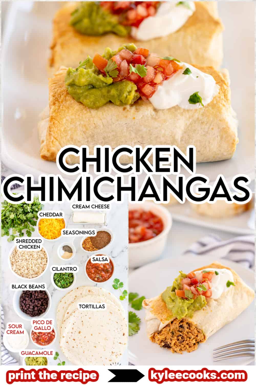 chimichangas on a white plate.