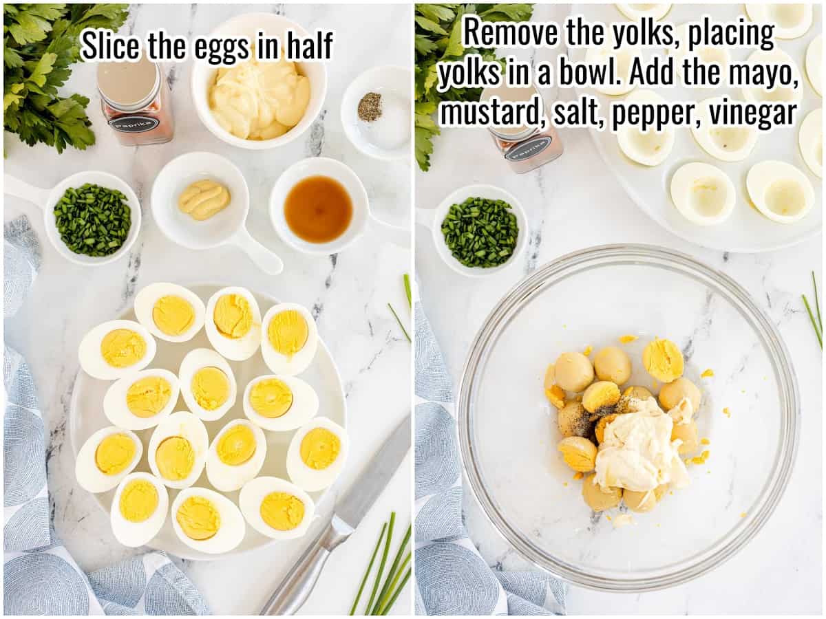 step by step - mixing filling for deviled eggs