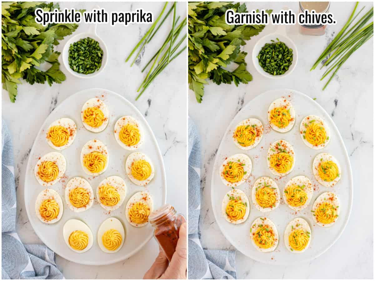 step by step - garnishing deviled eggs