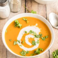 square image Instant Pot Butternut Squash Soup with cilantro