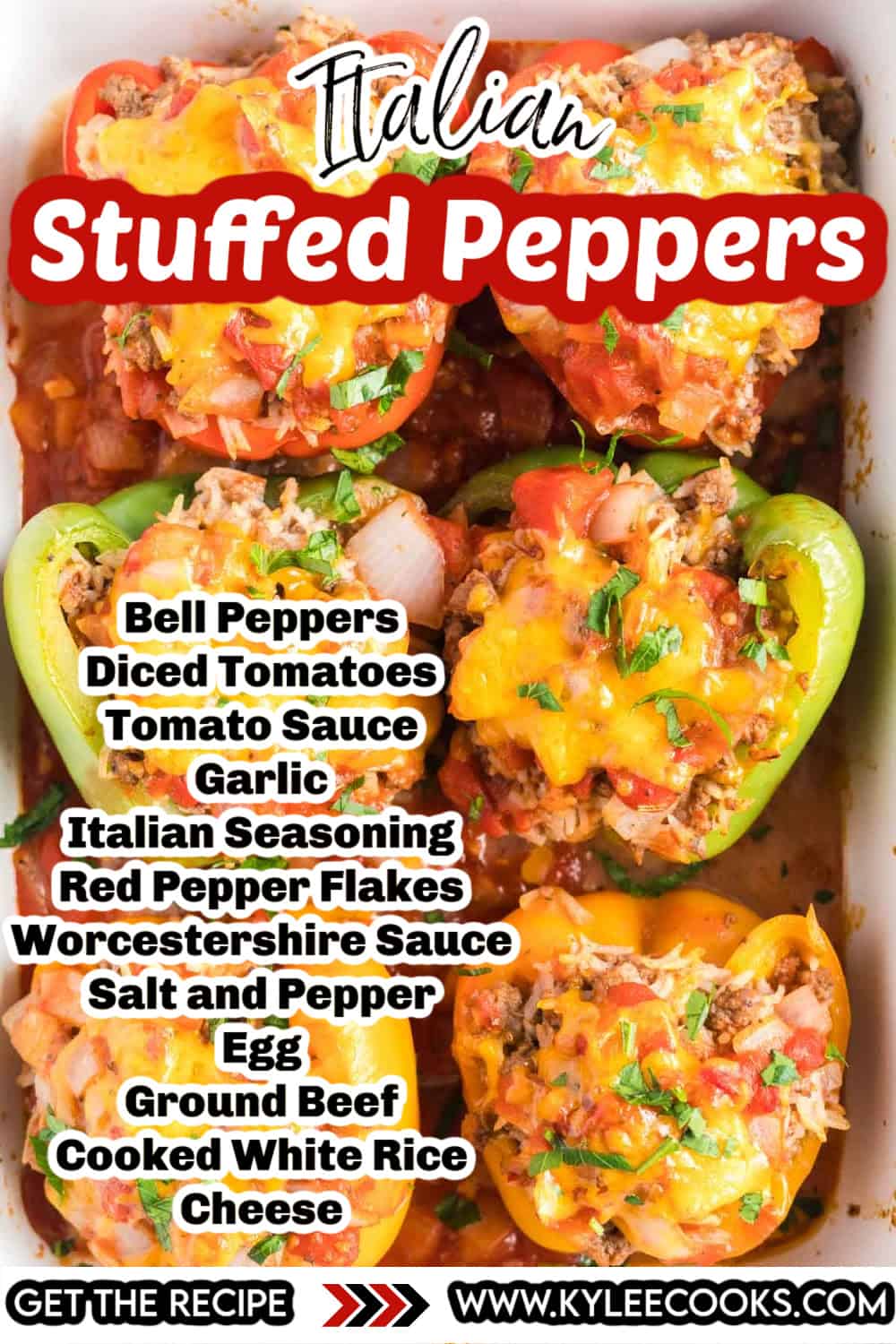 stuffed peppers with recipe name overlaid in text