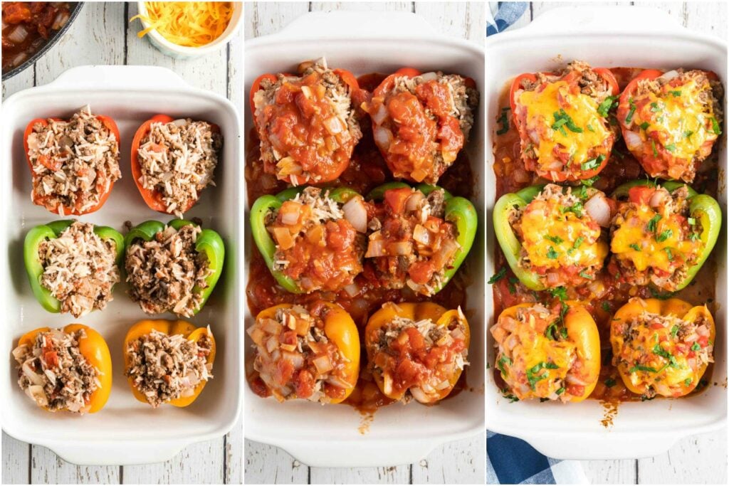 Italian Stuffed Peppers - assembly (step by step)