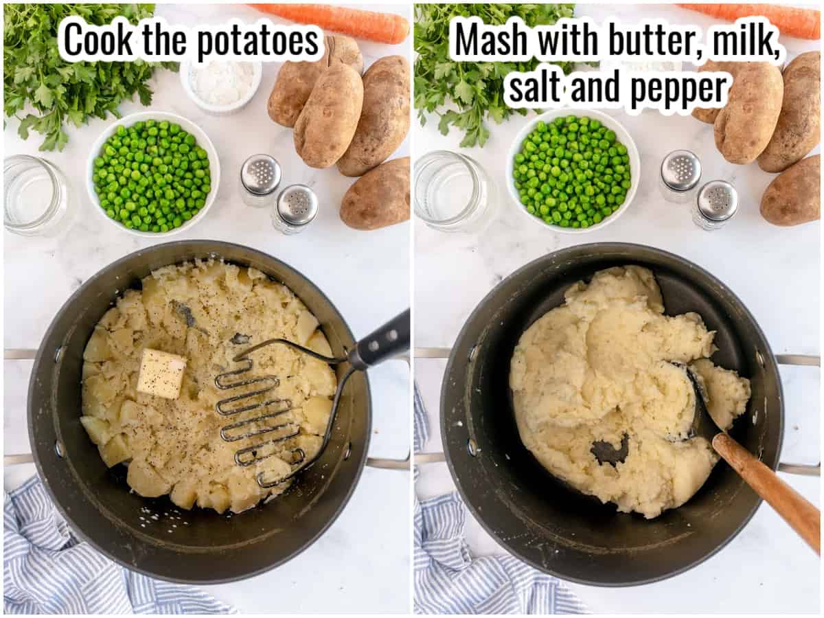 step by step photos showing how to mash potatoes