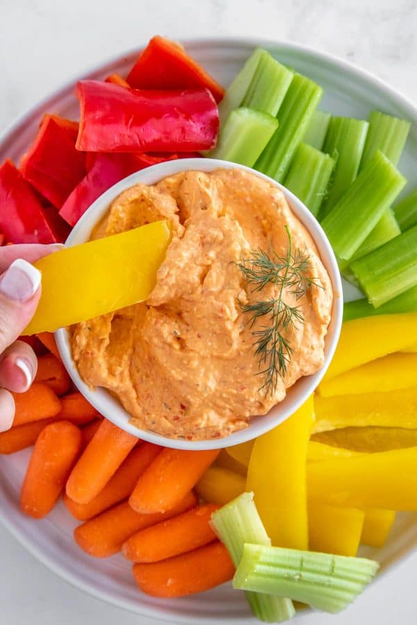 whipped feta dip with veggie dippers